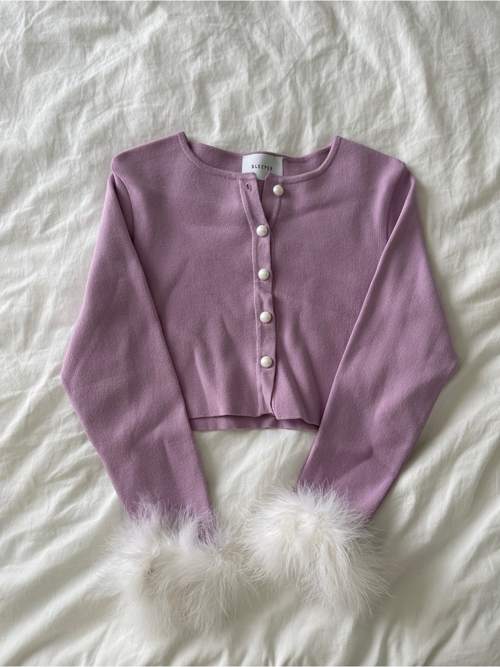 Sleeper fur trimmed cardigan